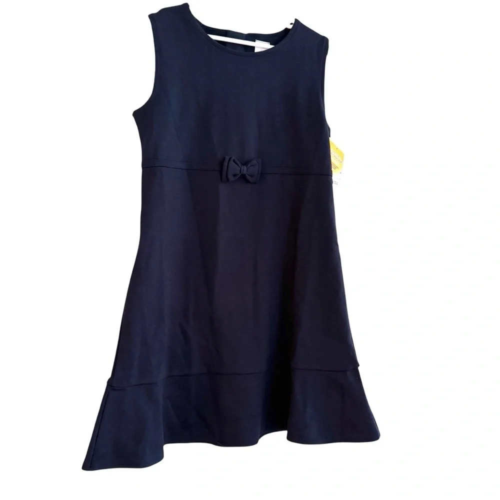 Gymboree Navy Blue School Uniform Dress Girls Size 10 Ruffle Jumper Sleeveless